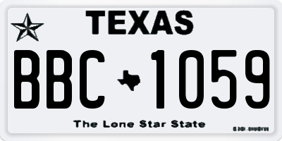 TX license plate BBC1059