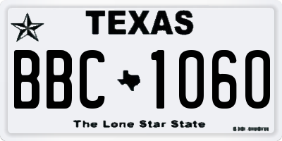 TX license plate BBC1060