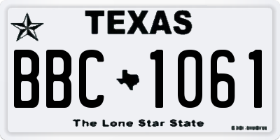 TX license plate BBC1061