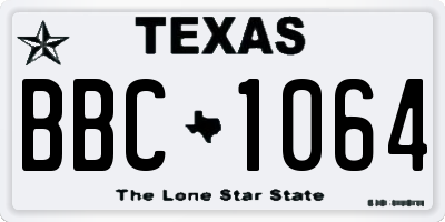 TX license plate BBC1064