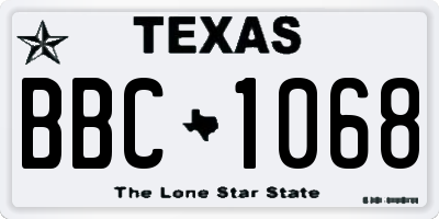 TX license plate BBC1068