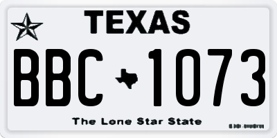 TX license plate BBC1073