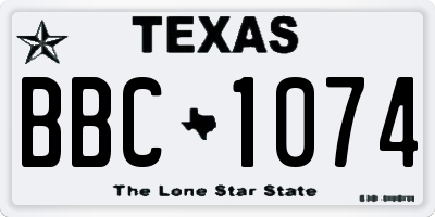 TX license plate BBC1074