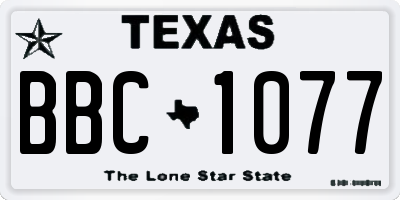 TX license plate BBC1077