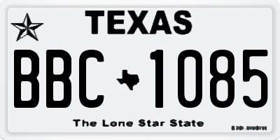 TX license plate BBC1085