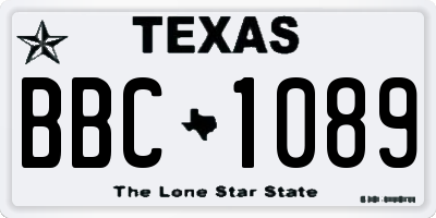 TX license plate BBC1089