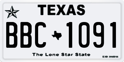 TX license plate BBC1091
