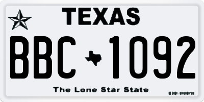 TX license plate BBC1092