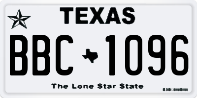 TX license plate BBC1096