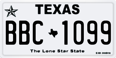 TX license plate BBC1099