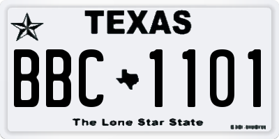 TX license plate BBC1101