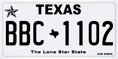 TX license plate BBC1102