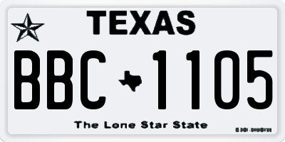 TX license plate BBC1105