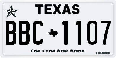 TX license plate BBC1107