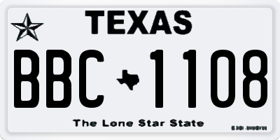 TX license plate BBC1108