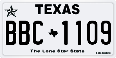 TX license plate BBC1109