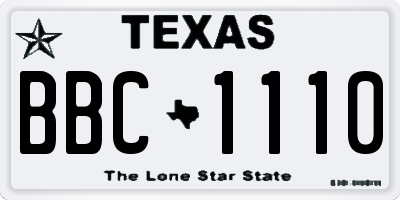 TX license plate BBC1110