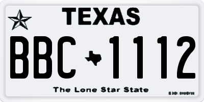 TX license plate BBC1112