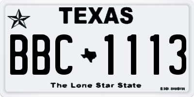 TX license plate BBC1113