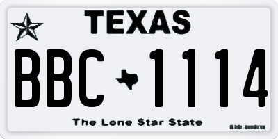 TX license plate BBC1114
