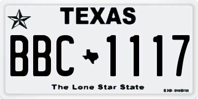 TX license plate BBC1117