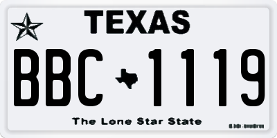 TX license plate BBC1119