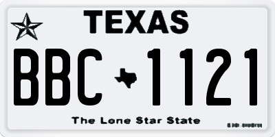TX license plate BBC1121