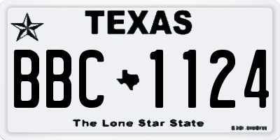 TX license plate BBC1124