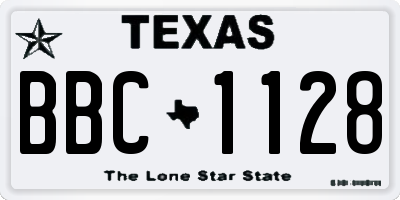 TX license plate BBC1128