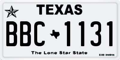 TX license plate BBC1131