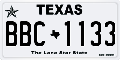 TX license plate BBC1133