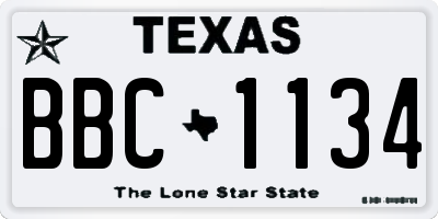 TX license plate BBC1134
