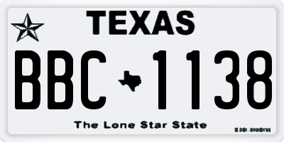 TX license plate BBC1138