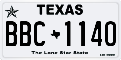 TX license plate BBC1140