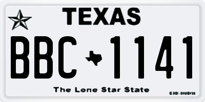 TX license plate BBC1141