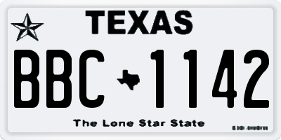 TX license plate BBC1142