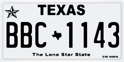 TX license plate BBC1143