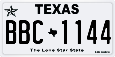 TX license plate BBC1144