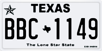 TX license plate BBC1149