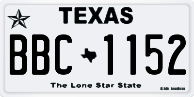 TX license plate BBC1152