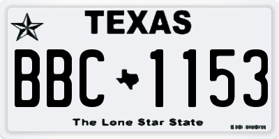 TX license plate BBC1153