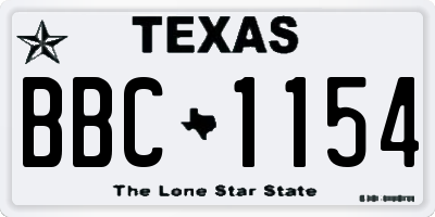 TX license plate BBC1154
