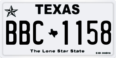 TX license plate BBC1158