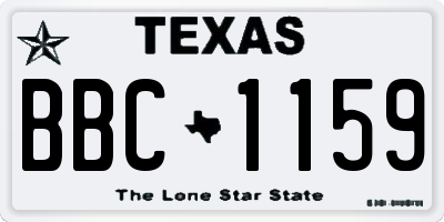 TX license plate BBC1159