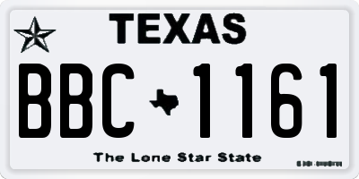 TX license plate BBC1161