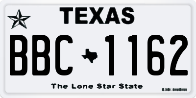 TX license plate BBC1162