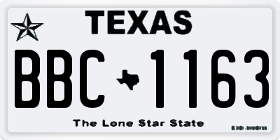 TX license plate BBC1163