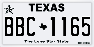 TX license plate BBC1165