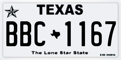 TX license plate BBC1167