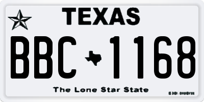 TX license plate BBC1168